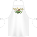 Santa T-Rex Drink Eat Merry Funny Christmas Cotton Apron 100% Organic White