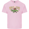 Santa T-Rex Drink Eat Merry Funny Christmas Kids T-Shirt Childrens Light Pink