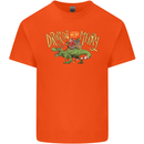 Santa T-Rex Drink Eat Merry Funny Christmas Kids T-Shirt Childrens Orange