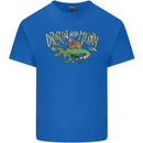 Santa T-Rex Drink Eat Merry Funny Christmas Kids T-Shirt Childrens Royal Blue