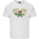 Santa T-Rex Drink Eat Merry Funny Christmas Kids T-Shirt Childrens White
