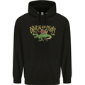 Santa T-Rex Drink Eat Merry Funny Christmas Mens 80% Cotton Hoodie Black