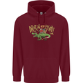 Santa T-Rex Drink Eat Merry Funny Christmas Mens 80% Cotton Hoodie Maroon