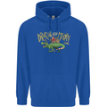 Santa T-Rex Drink Eat Merry Funny Christmas Mens 80% Cotton Hoodie Royal Blue