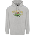 Santa T-Rex Drink Eat Merry Funny Christmas Mens 80% Cotton Hoodie Sports Grey