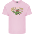 Santa T-Rex Drink Eat Merry Funny Christmas Mens Cotton T-Shirt Tee Top Light Pink