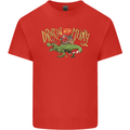 Santa T-Rex Drink Eat Merry Funny Christmas Mens Cotton T-Shirt Tee Top Red