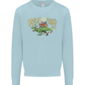 Santa T-Rex Drink Eat Merry Funny Christmas Mens Sweatshirt Jumper Light Blue