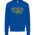 Santa T-Rex Drink Eat Merry Funny Christmas Mens Sweatshirt Jumper Royal Blue