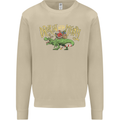 Santa T-Rex Drink Eat Merry Funny Christmas Mens Sweatshirt Jumper Sand