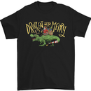 Santa T-Rex Drink Eat Merry Funny Christmas Mens T-Shirt Cotton Gildan Black