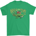 Santa T-Rex Drink Eat Merry Funny Christmas Mens T-Shirt Cotton Gildan Irish Green