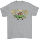 Santa T-Rex Drink Eat Merry Funny Christmas Mens T-Shirt Cotton Gildan Sports Grey