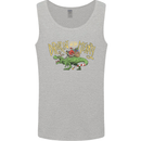 Santa T-Rex Drink Eat Merry Funny Christmas Mens Vest Tank Top Sports Grey