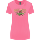 Santa T-Rex Drink Eat Merry Funny Christmas Womens Wider Cut T-Shirt Azalea