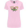 Santa T-Rex Drink Eat Merry Funny Christmas Womens Wider Cut T-Shirt Light Pink