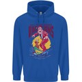 Santa Vacations Funny Christmas Surfer Surfing Childrens Kids Hoodie Royal Blue