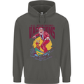 Santa Vacations Funny Christmas Surfer Surfing Childrens Kids Hoodie Storm Grey