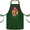 Santa Vacations Funny Christmas Surfer Surfing Cotton Apron 100% Organic Forest Green