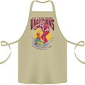 Santa Vacations Funny Christmas Surfer Surfing Cotton Apron 100% Organic Khaki