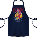 Santa Vacations Funny Christmas Surfer Surfing Cotton Apron 100% Organic Navy Blue