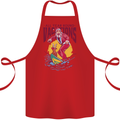 Santa Vacations Funny Christmas Surfer Surfing Cotton Apron 100% Organic Red