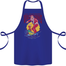Santa Vacations Funny Christmas Surfer Surfing Cotton Apron 100% Organic Royal Blue