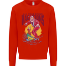 Santa Vacations Funny Christmas Surfer Surfing Kids Sweatshirt Jumper Bright Red