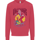 Santa Vacations Funny Christmas Surfer Surfing Kids Sweatshirt Jumper Heliconia