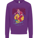 Santa Vacations Funny Christmas Surfer Surfing Kids Sweatshirt Jumper Purple