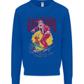 Santa Vacations Funny Christmas Surfer Surfing Kids Sweatshirt Jumper Royal Blue