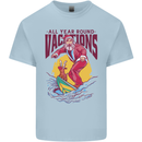 Santa Vacations Funny Christmas Surfer Surfing Kids T-Shirt Childrens Light Blue