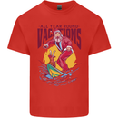 Santa Vacations Funny Christmas Surfer Surfing Kids T-Shirt Childrens Red