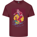 Santa Vacations Funny Christmas Surfer Surfing Mens Cotton T-Shirt Tee Top Maroon