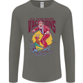 Santa Vacations Funny Christmas Surfer Surfing Mens Long Sleeve T-Shirt Charcoal
