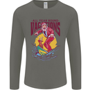 Santa Vacations Funny Christmas Surfer Surfing Mens Long Sleeve T-Shirt Charcoal