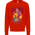 Santa Vacations Funny Christmas Surfer Surfing Mens Sweatshirt Jumper Bright Red