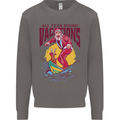 Santa Vacations Funny Christmas Surfer Surfing Mens Sweatshirt Jumper Charcoal