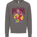 Santa Vacations Funny Christmas Surfer Surfing Mens Sweatshirt Jumper Charcoal