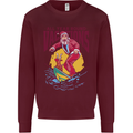 Santa Vacations Funny Christmas Surfer Surfing Mens Sweatshirt Jumper Maroon