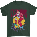 Santa Vacations Funny Christmas Surfer Surfing Mens T-Shirt 100% Cotton Forest Green