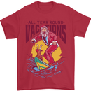 Santa Vacations Funny Christmas Surfer Surfing Mens T-Shirt 100% Cotton Red