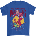 Santa Vacations Funny Christmas Surfer Surfing Mens T-Shirt 100% Cotton Royal Blue