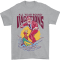 Santa Vacations Funny Christmas Surfer Surfing Mens T-Shirt 100% Cotton Sports Grey
