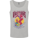 Santa Vacations Funny Christmas Surfer Surfing Mens Vest Tank Top Sports Grey
