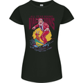 Santa Vacations Funny Christmas Surfer Surfing Womens Petite Cut T-Shirt Black