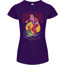 Santa Vacations Funny Christmas Surfer Surfing Womens Petite Cut T-Shirt Purple