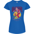 Santa Vacations Funny Christmas Surfer Surfing Womens Petite Cut T-Shirt Royal Blue