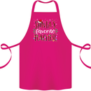 Santa's Favorite Teacher Funny Christmas Cotton Apron 100% Organic Pink