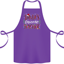 Santa's Favorite Teacher Funny Christmas Cotton Apron 100% Organic Purple